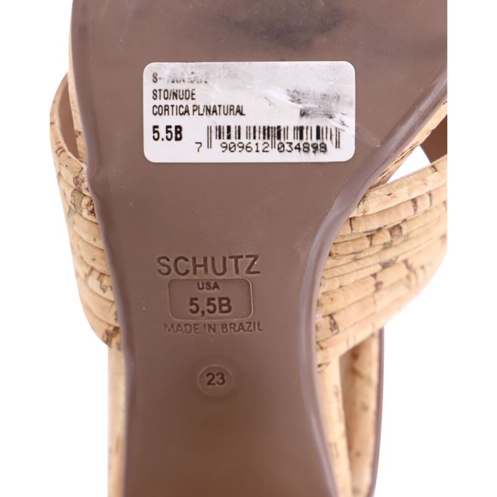 Schutz Ana Kate Open Toe Sandals in Beige Cork - Picture 6 of 9